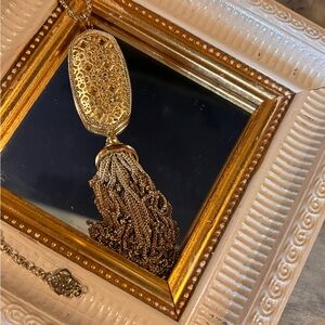 Kendra Scott "Classic" Gold " Rayne" Necklace with Filigree Drop and Tassels